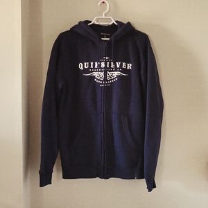 Quicksilver Men's Large Full Zip Hoodie Navy Blue